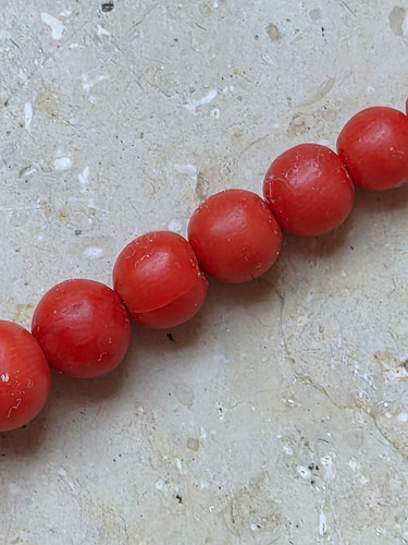 Korallen perlenkette rot - korallen-perlenkette,